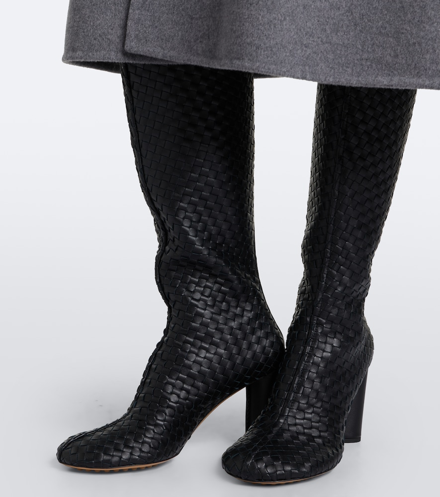 Cherry Intrecciato Knee-High Boots