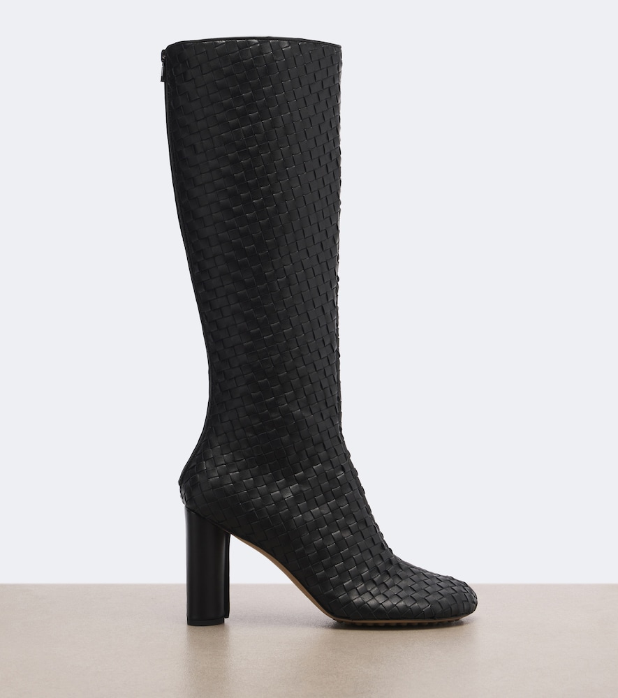 Cherry Intrecciato Knee-High Boots