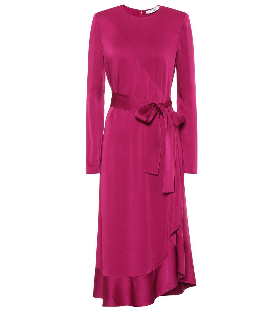 Click to view more detailed imagery on our partner's website Givenchy Ruffled-Hem Crepe Midi Dress In Purple