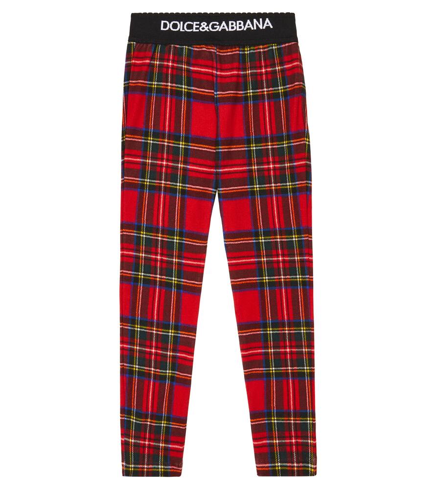 Dolce & Gabbana Kids Checked cotton-blend leggings