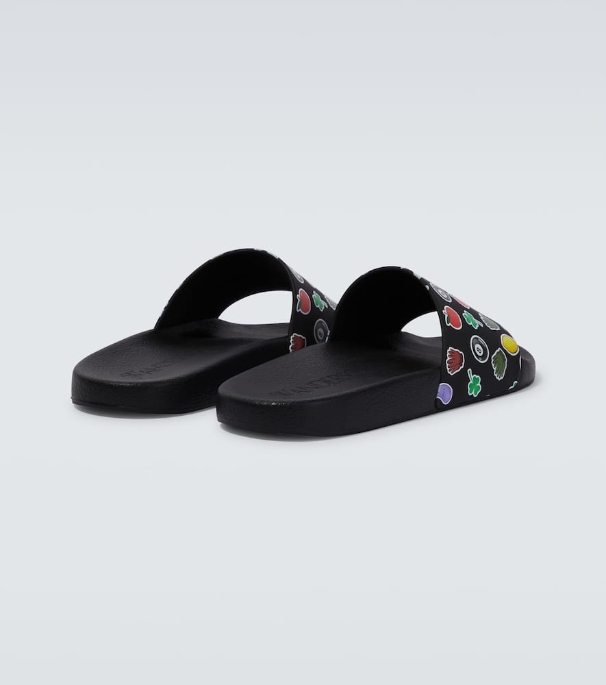 Shop Jw Anderson Printed Slides In Black