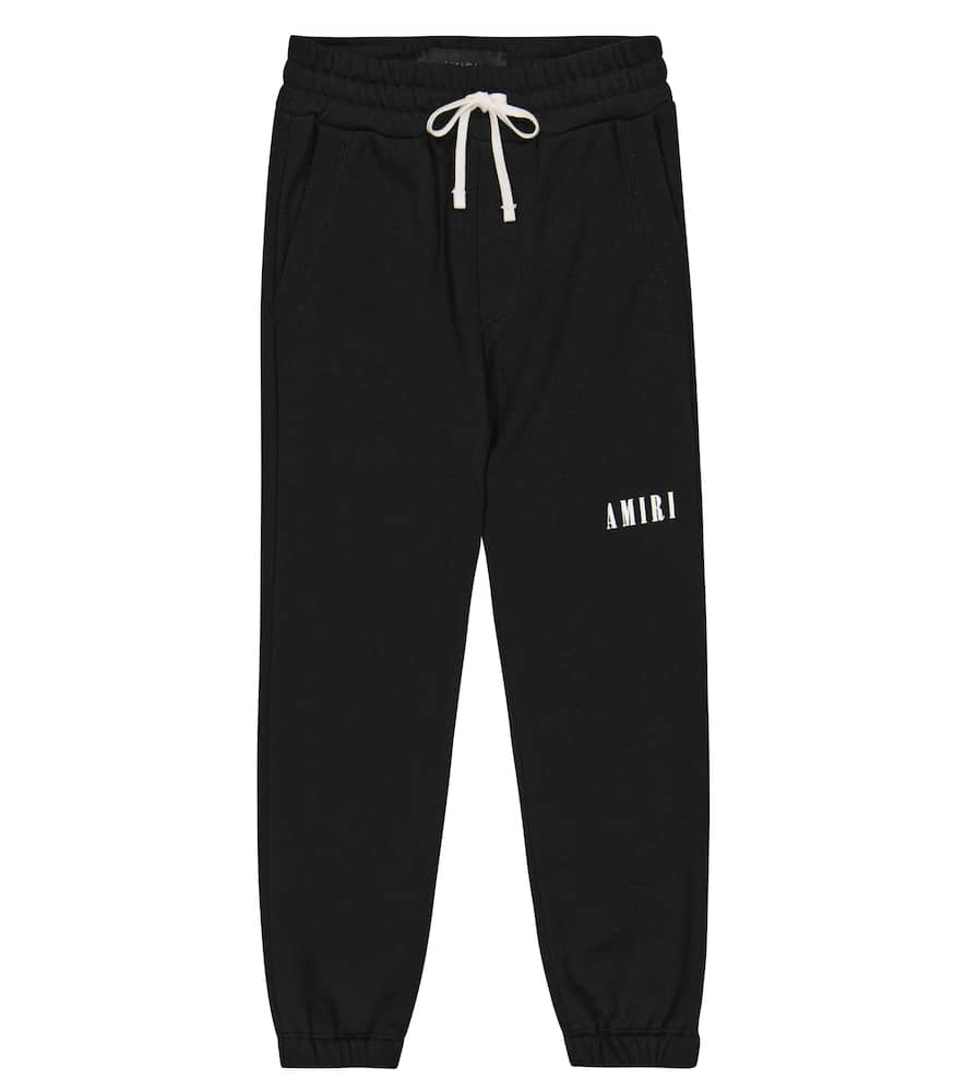 Shop Amiri Logo Cotton Sweatpants In Black