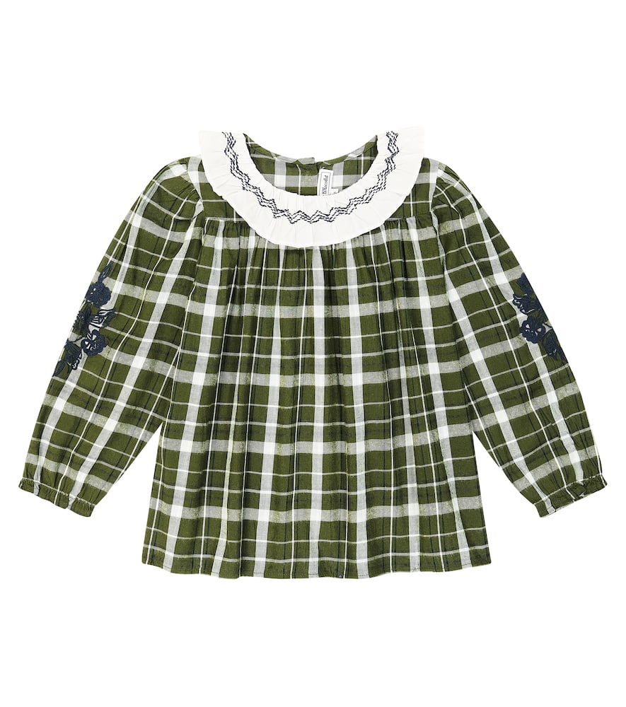 Tartine et Chocolat Checked cotton-blend top