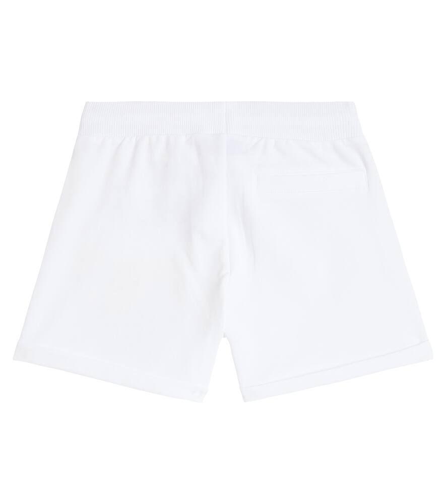 Shop Moschino Printed Cotton-blend Jersey Shorts In White