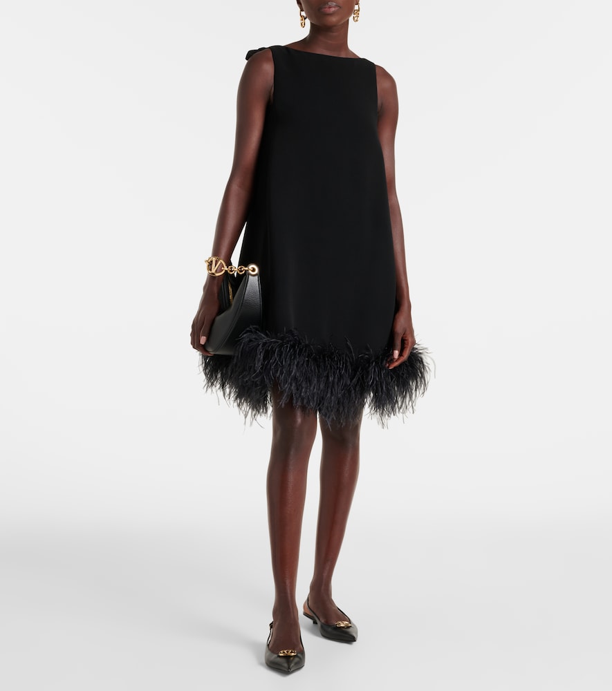 Valentino Feather-trimmed minidress