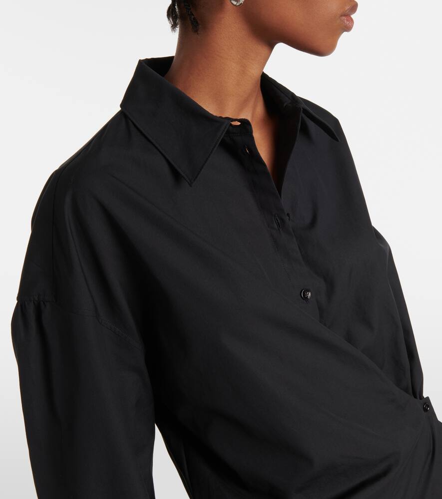 Lemaire Twisted Cotton Shirt In Blue