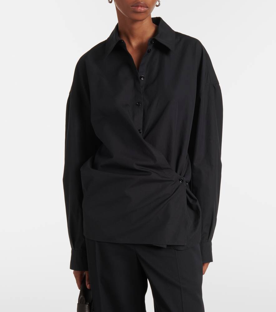 Lemaire Twisted Cotton Shirt In Blue