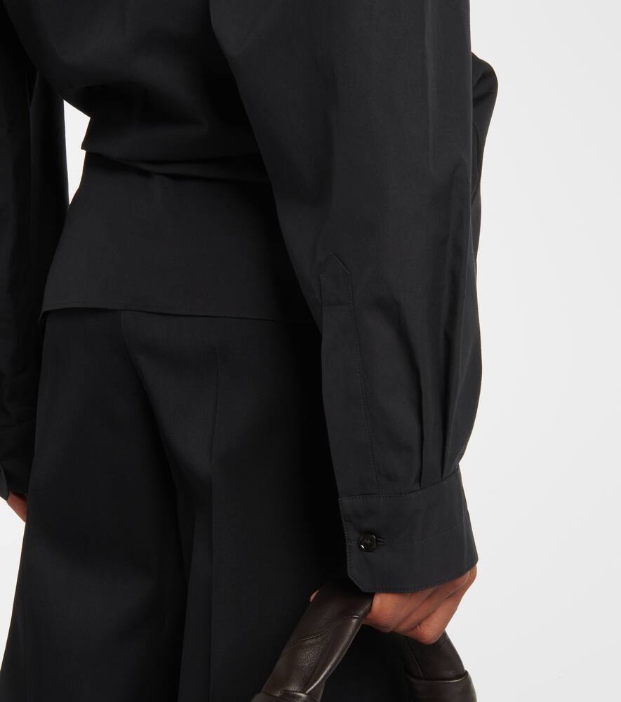 Lemaire Twisted Cotton Shirt In Blue