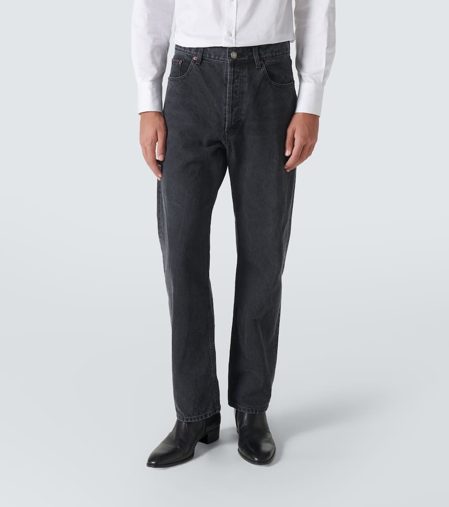 Saint Laurent Washed-out Slim Jeans In Black