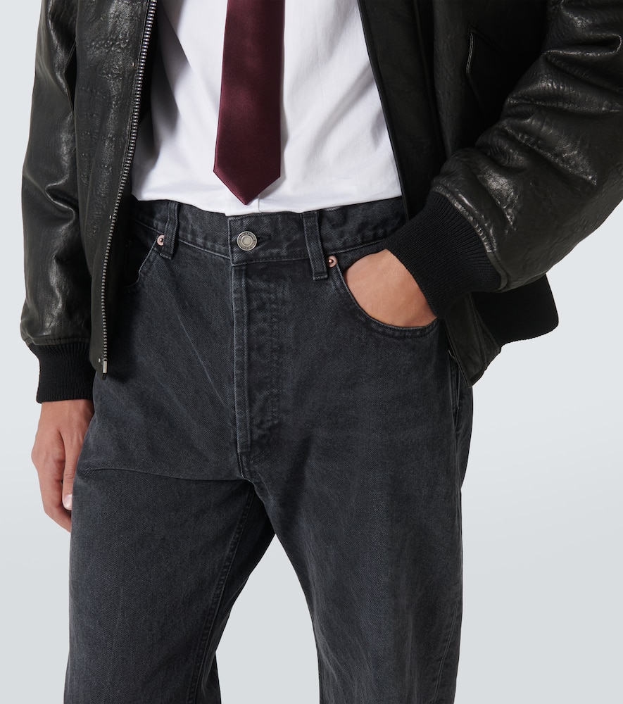 Saint Laurent Washed-out Slim Jeans In Black