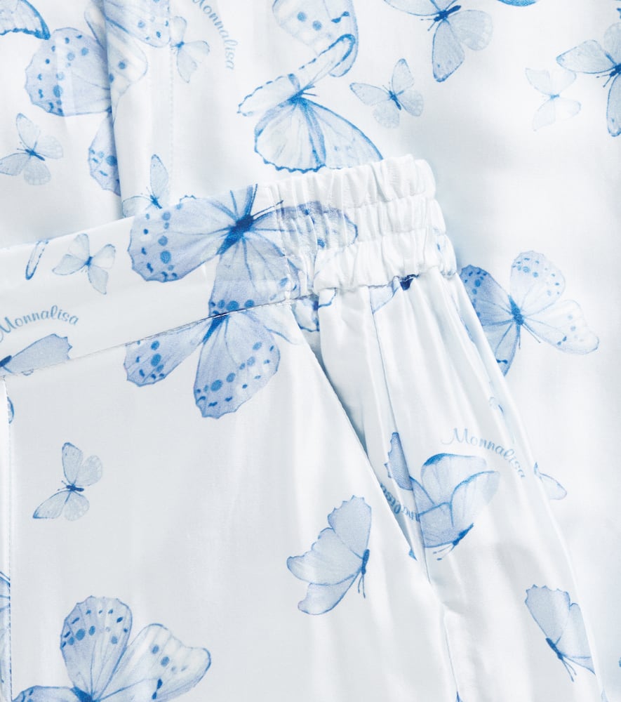Monnalisa Butterfly-print Trousers In Pink
