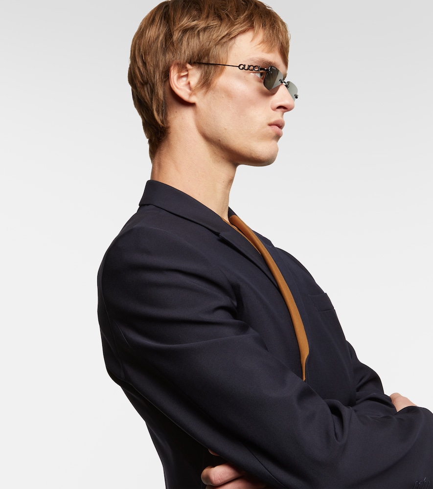 Gucci Rectangular Sunglasses In Black