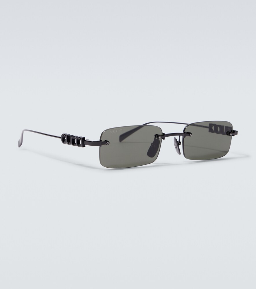 Gucci Rectangular Sunglasses In Black