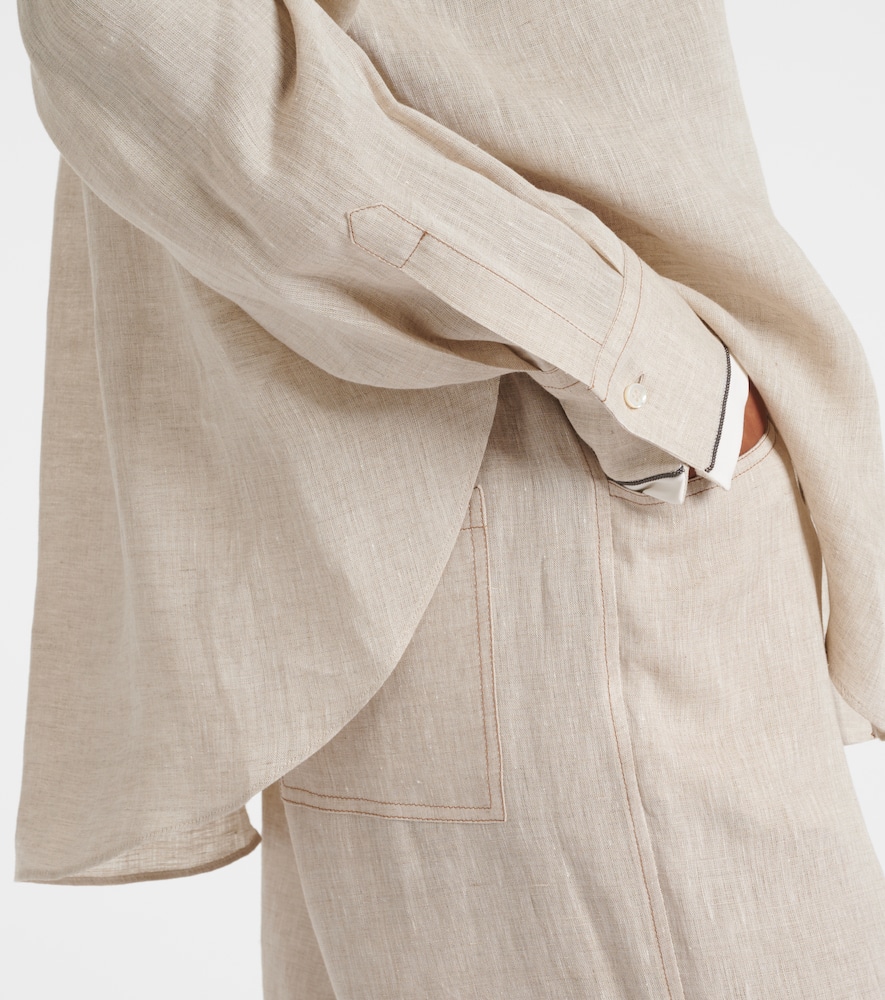 Brunello Cucinelli Linen Shirt In Juta