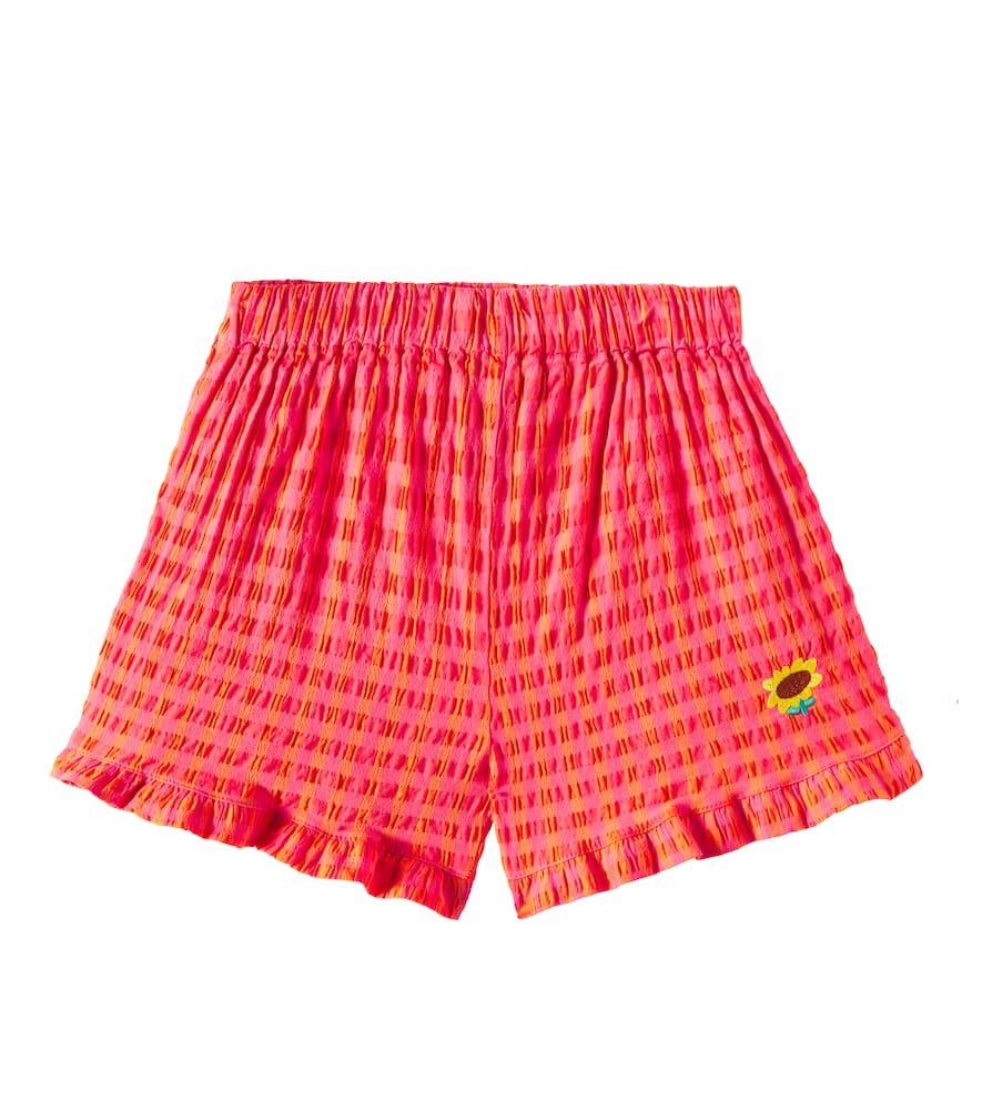 Bobo Choses Ruffled Vichy Cotton-blend Shorts In Pink