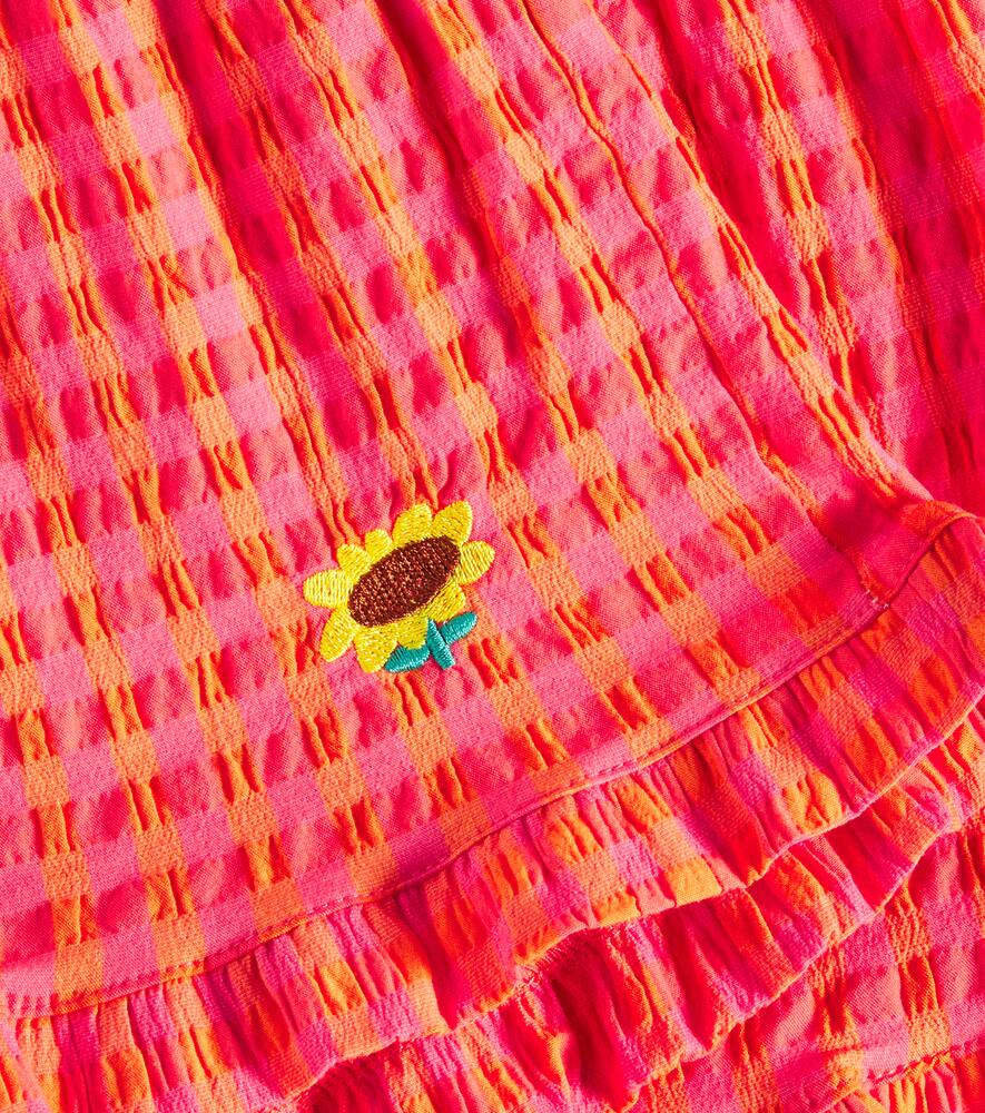 Bobo Choses Ruffled Vichy Cotton-blend Shorts In Pink