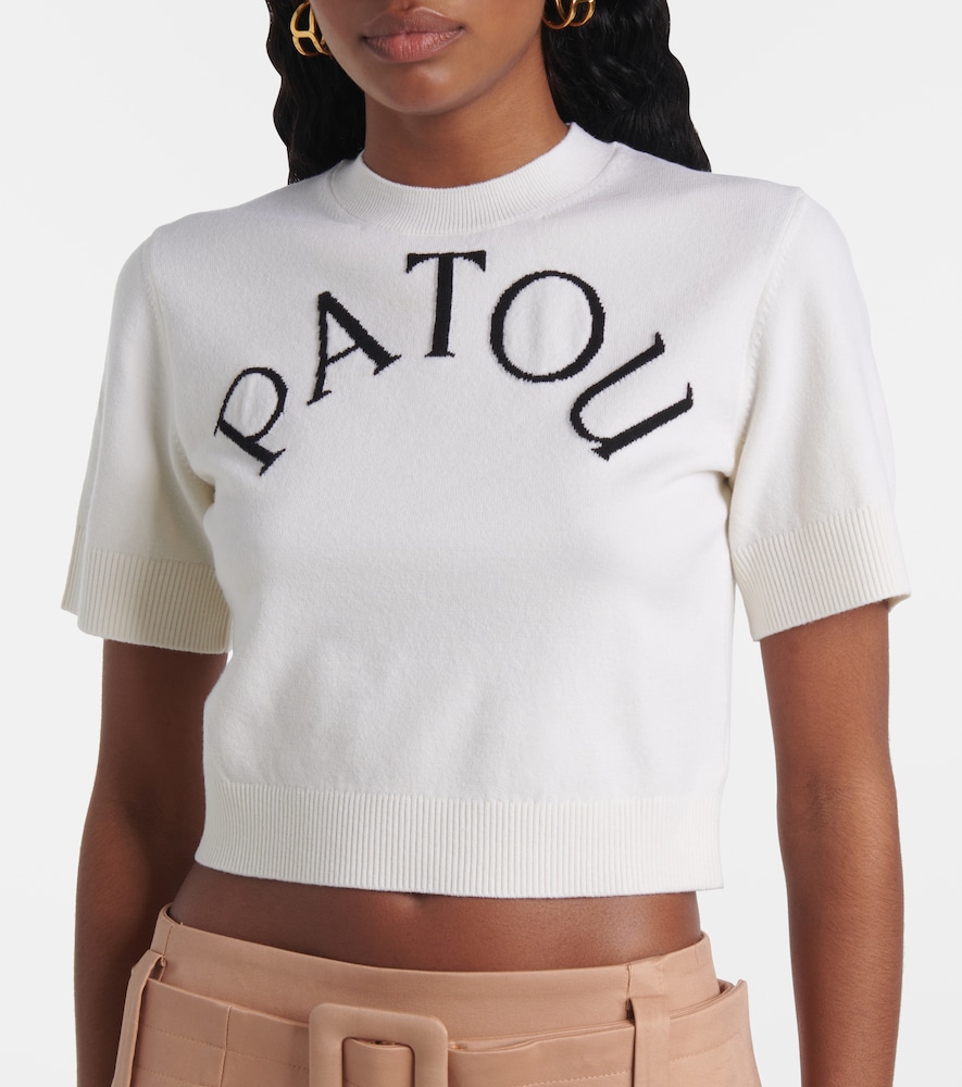  Patou Patou Logo Jacquard Wool-blend Crop Top 