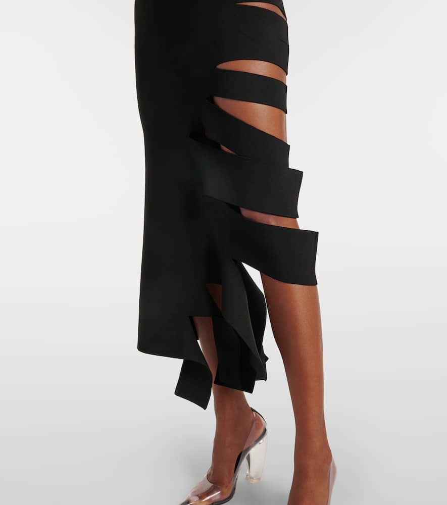 Mugler One-shoulder Cut-out Dress In Black