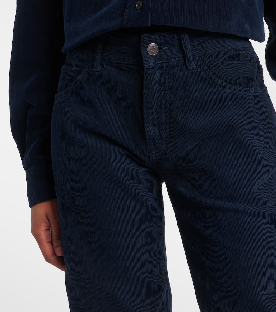 The Row Carlyl Cotton Corduroy Slim Pants In Blue