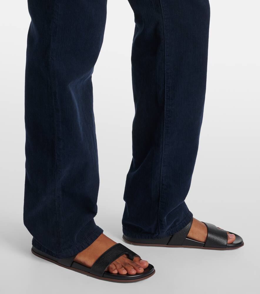 The Row Carlyl Cotton Corduroy Slim Pants In Blue
