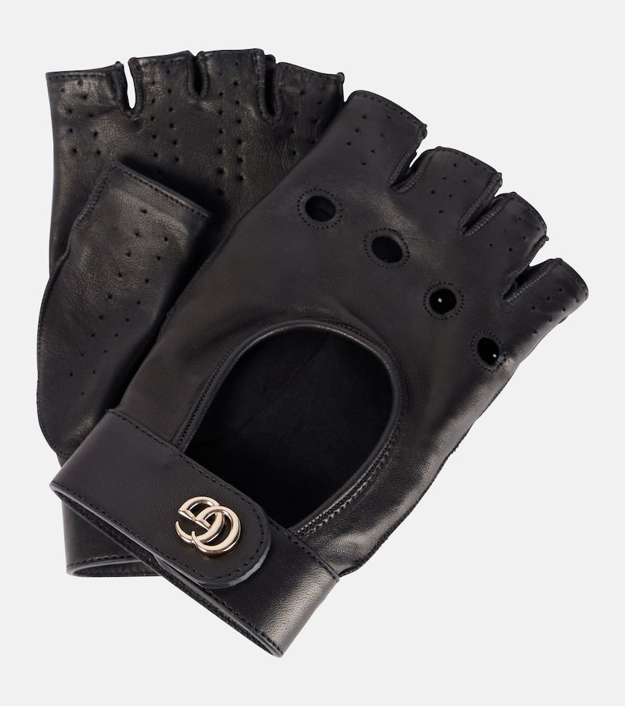 GG leather gloves