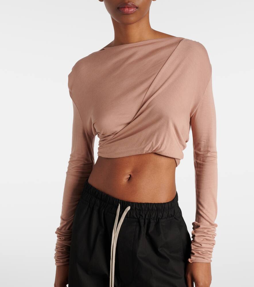 Rick Owens Jade Jersey Crop Top In Beige