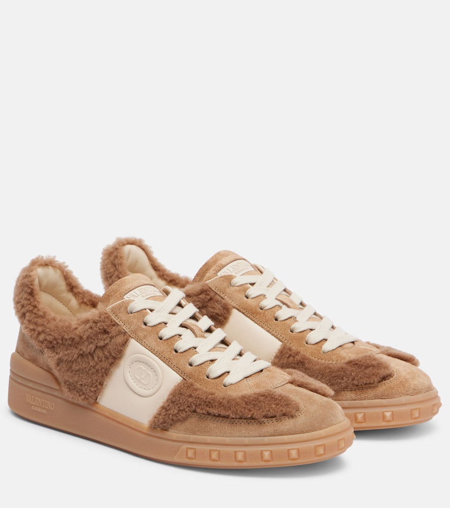 Upvillage suede and faux fur sneakers