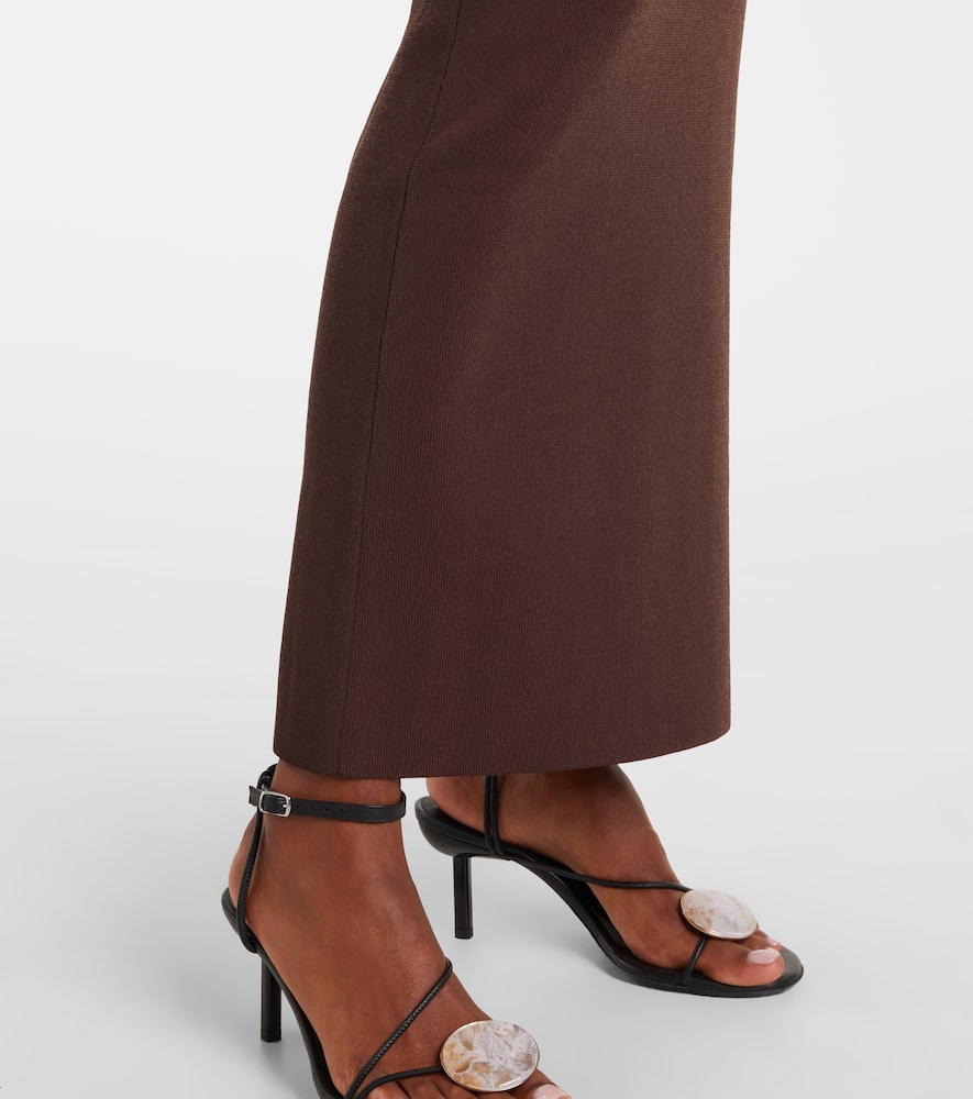 Christopher Esber Knitted Maxi Skirt In Burgundy