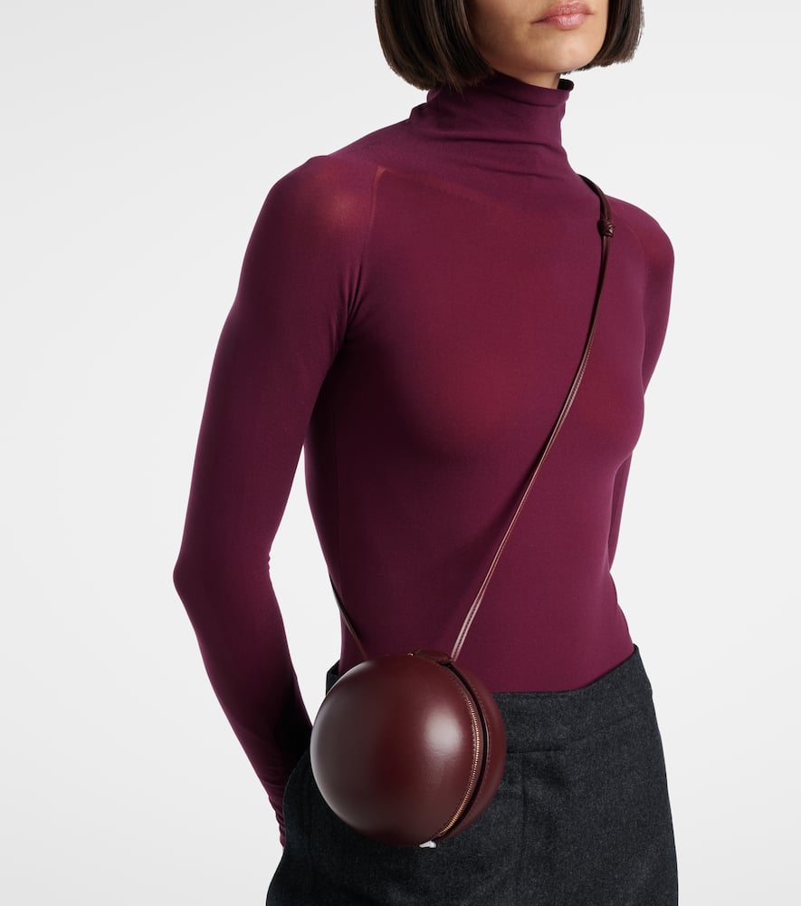 Alaïa Sphere Mini Leather Shoulder Bag In Brown