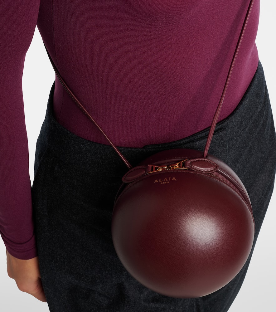 Alaïa Sphere Mini Leather Shoulder Bag In Brown