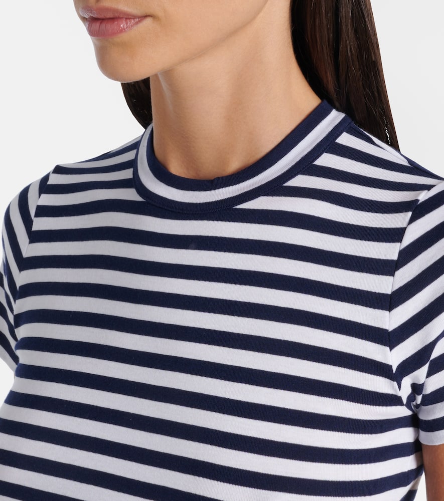Polo Ralph Lauren Ralph Lauren Striped Ribbed Cotton Crewneck Tee In Black