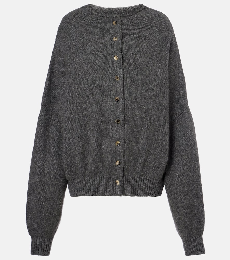 Khaite Nelya Oversized Cashmere Cardigan In Gray