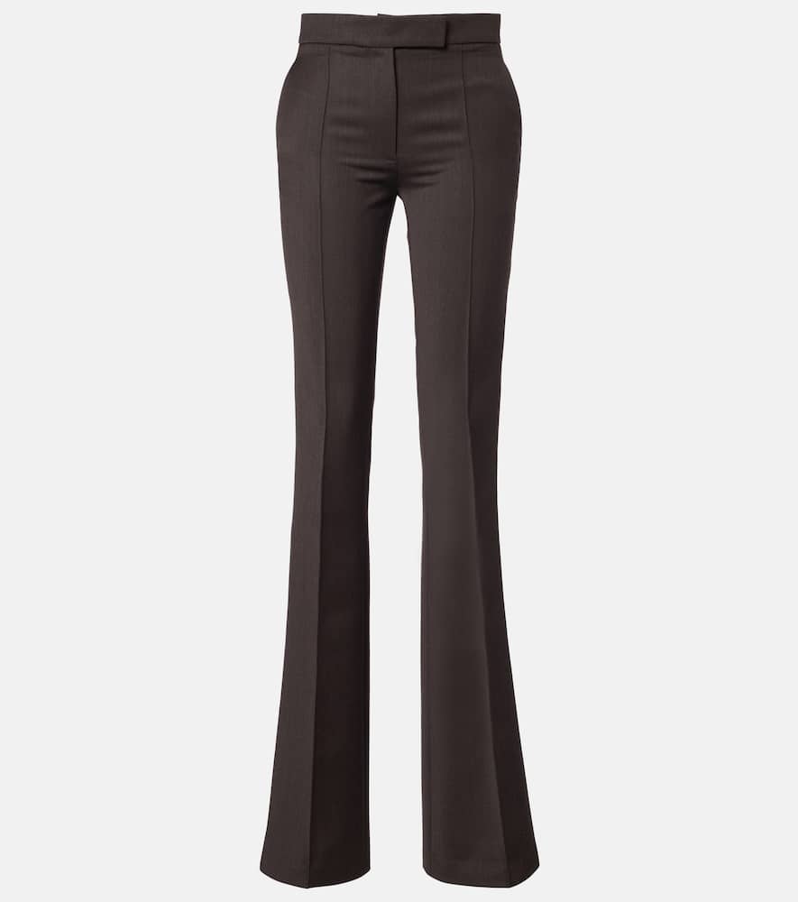 Alex Perry High-rise Flared Pants In Brown