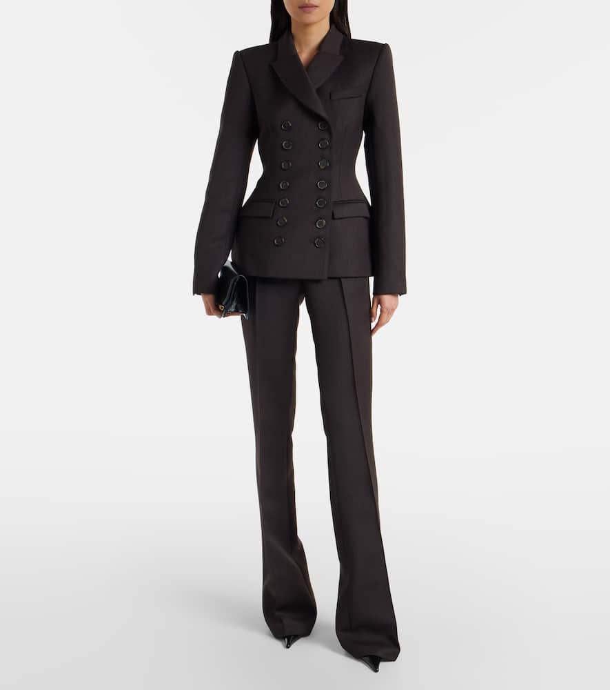 Alex Perry High-rise Flared Pants In Brown