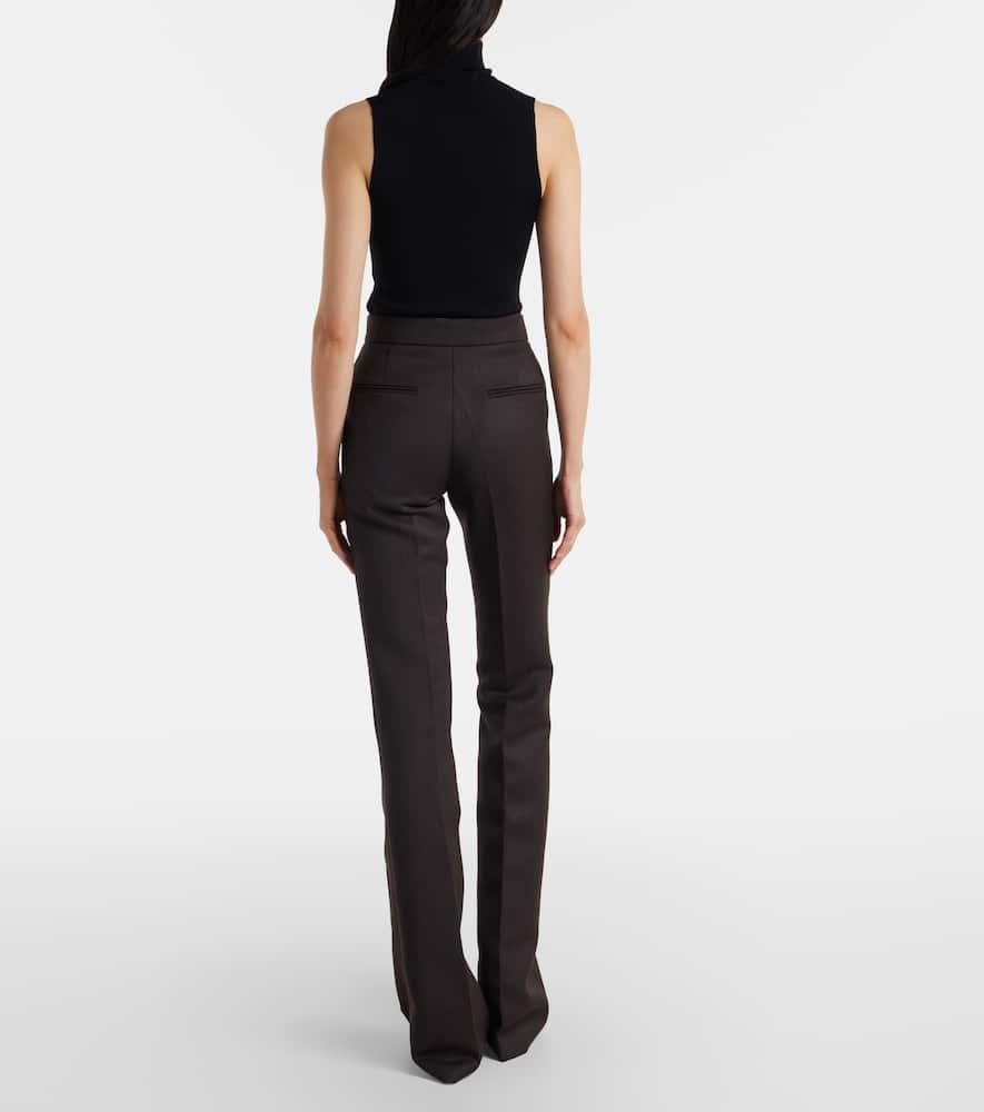 Alex Perry High-rise Flared Pants In Brown