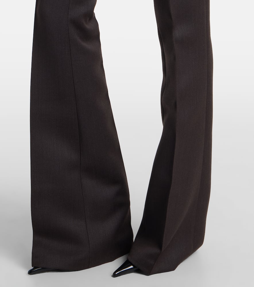 Alex Perry High-rise Flared Pants In Brown