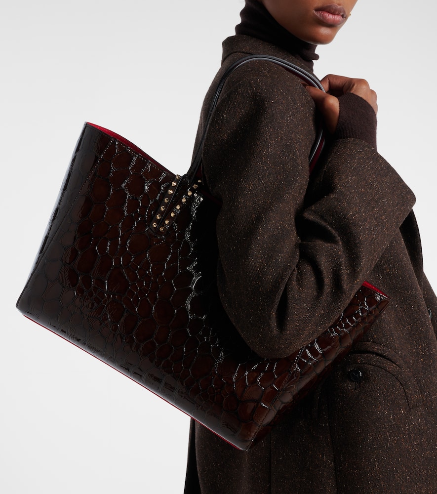 Christian Louboutin Cabata Medium Leather Tote Bag In Brown