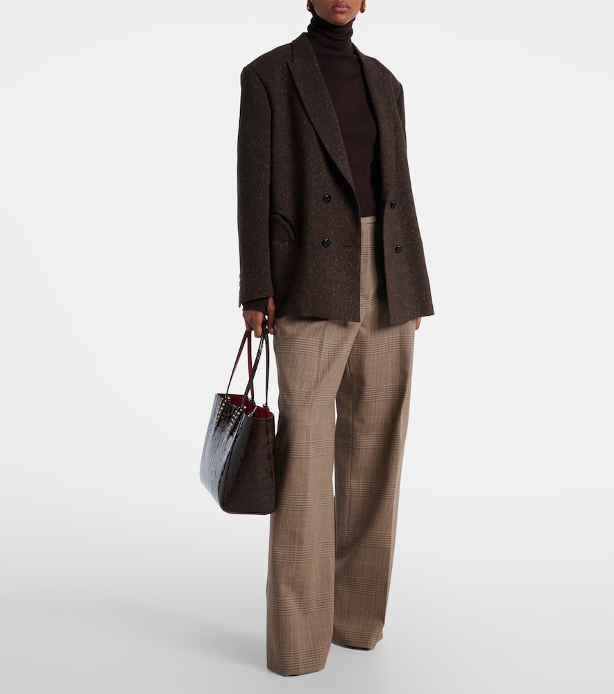 Christian Louboutin Cabata Medium Leather Tote Bag In Brown