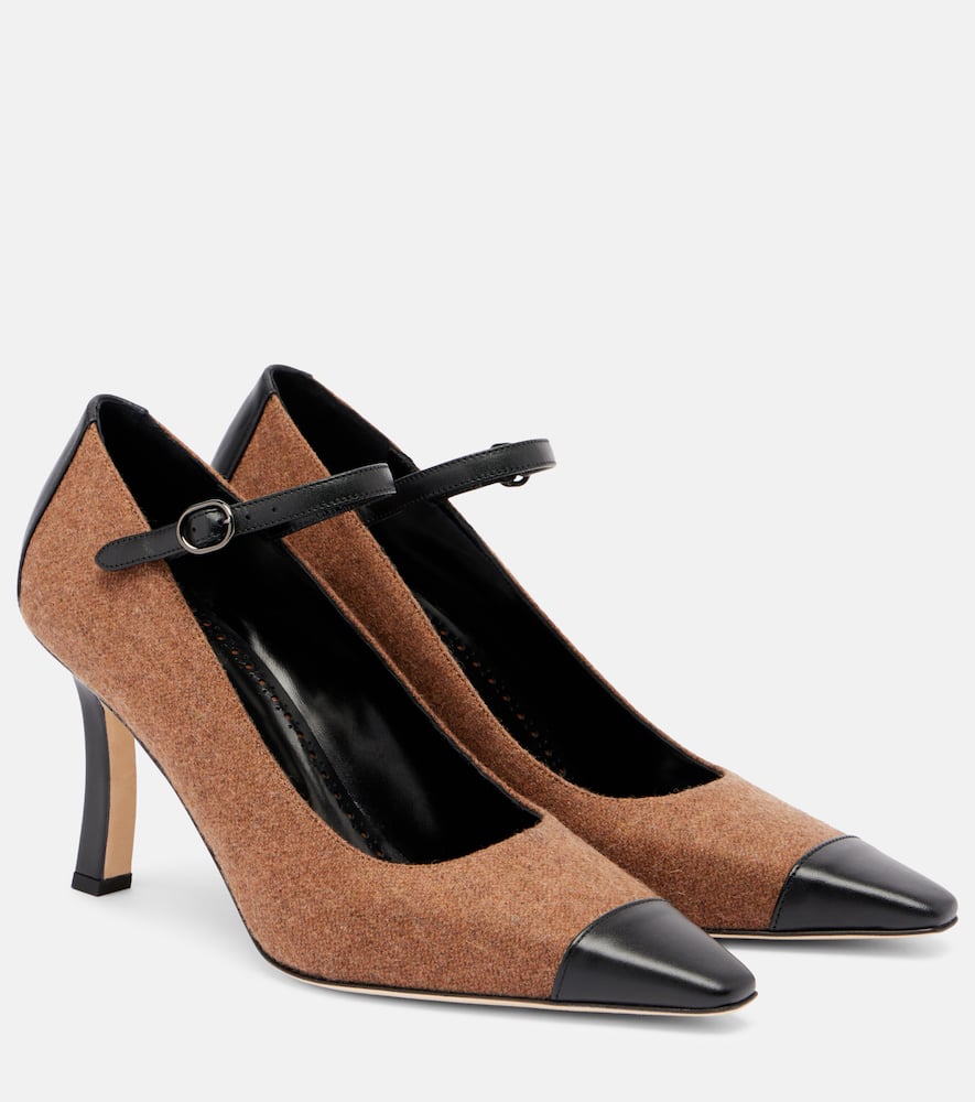 Semele 90 leather-trimmed tweed pumps