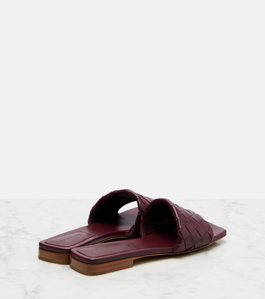  Bottega Veneta Bottega Veneta Parco Intrecciato Leather Slides 