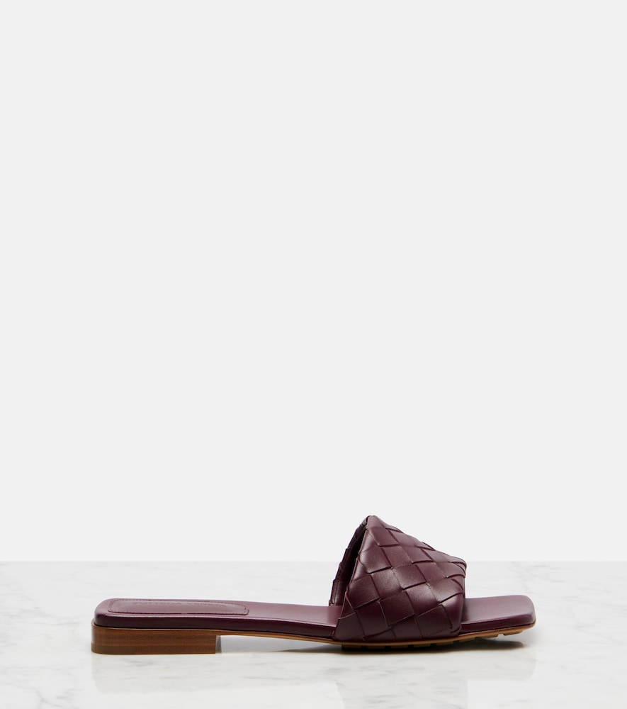  Bottega Veneta Bottega Veneta Parco Intrecciato Leather Slides 