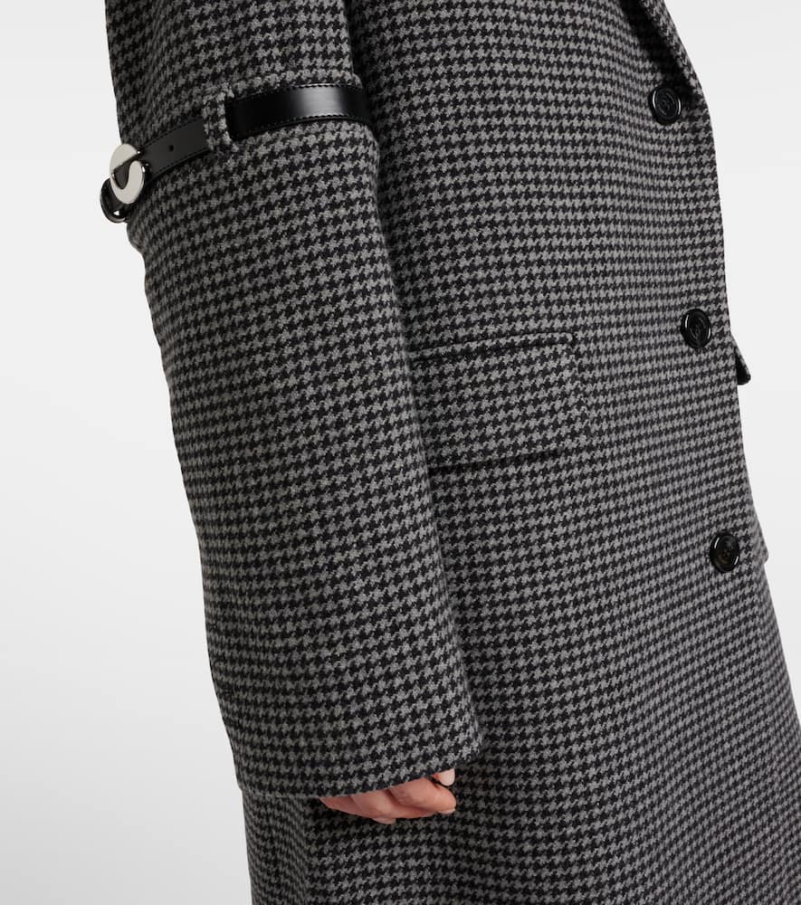 Coperni Houndstooth Wool And Cashmere Coat In Gray