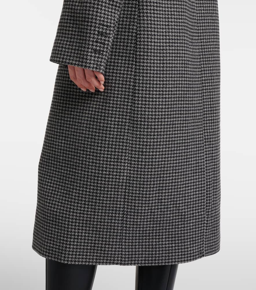 Coperni Houndstooth Wool And Cashmere Coat In Gray