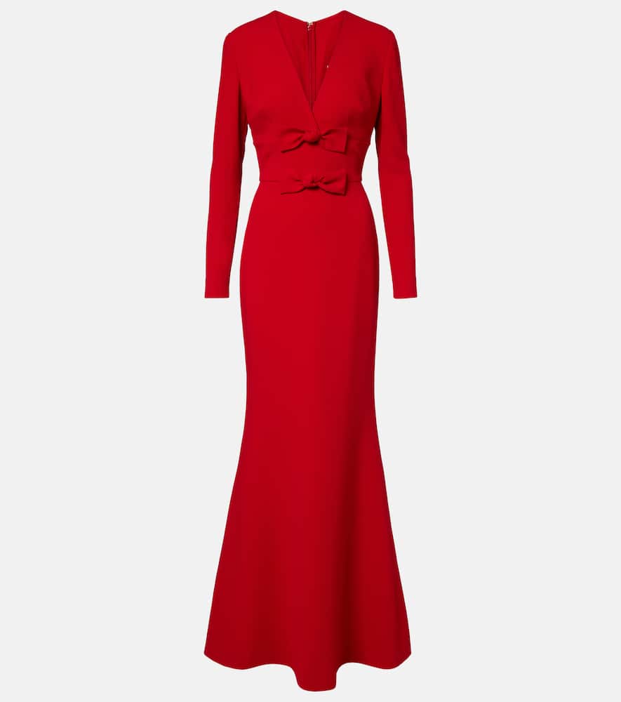 Elie Saab Bow-detail Cady Gown In Red