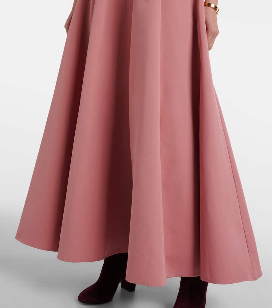 Staud Stella Halterneck Cotton-blend Gown In Pink