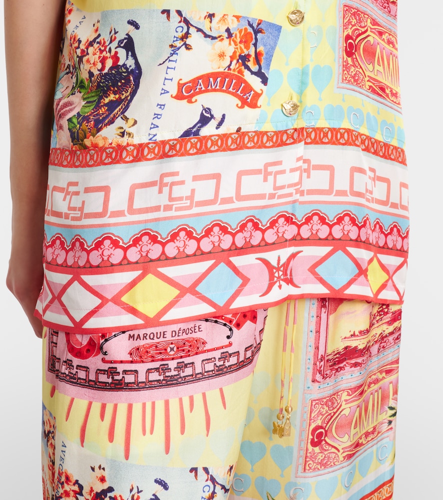 Collage Kingdom Silk Bowling Shirt