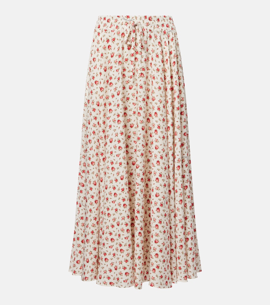 Dolce & Gabbana Floral silk-blend midi skirt
