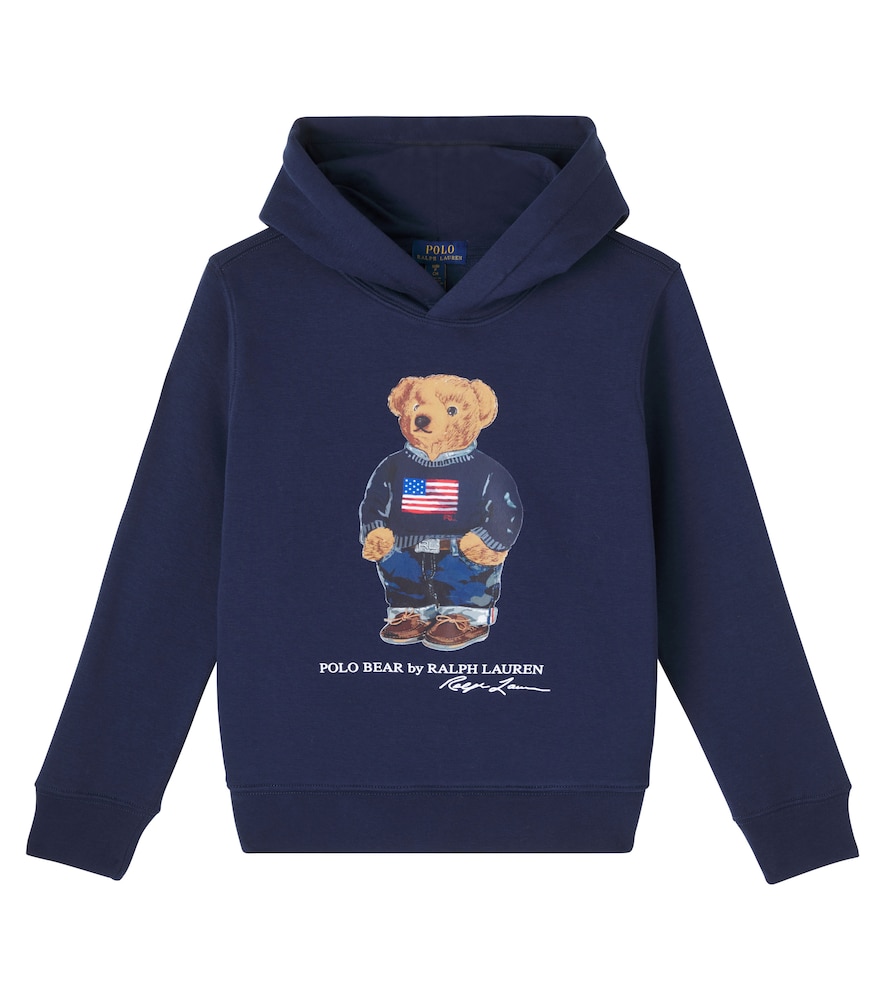 Polo Ralph Lauren Kids Blue Polo Bear Cotton-Blend Hoodie Y Size 6 - Mytheresa