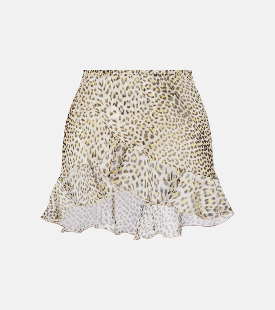 Roberto Cavalli Leopard-print silk beach cover-up