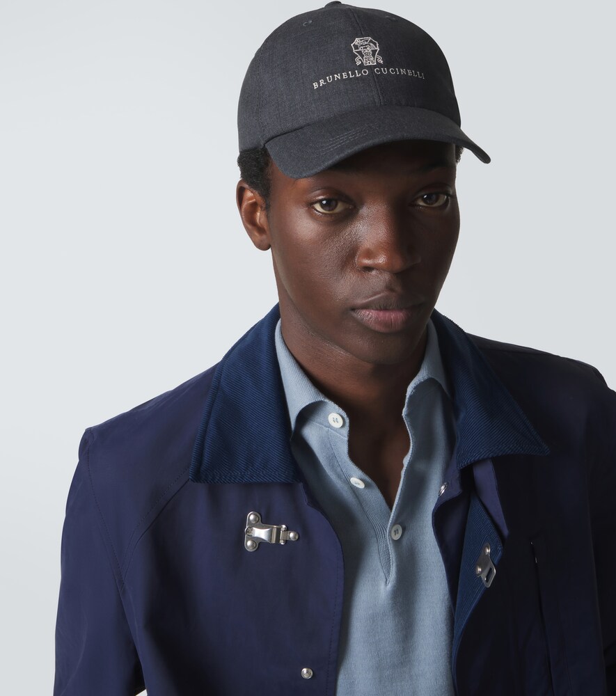  Brunello Cucinelli Brunello Cucinelli Logo Virgin Wool Baseball Cap 